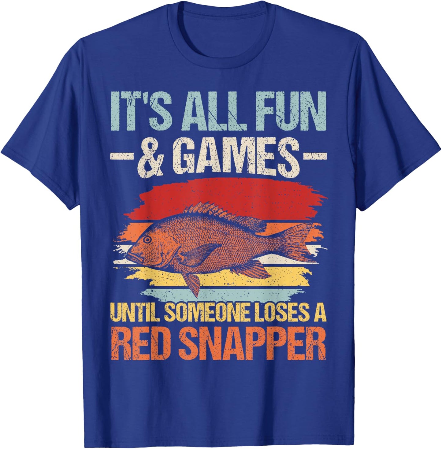 Deep Sea Fishing Red Snapper Design for a Red Snapper fan T-Shirt - T-Shirt | Royal