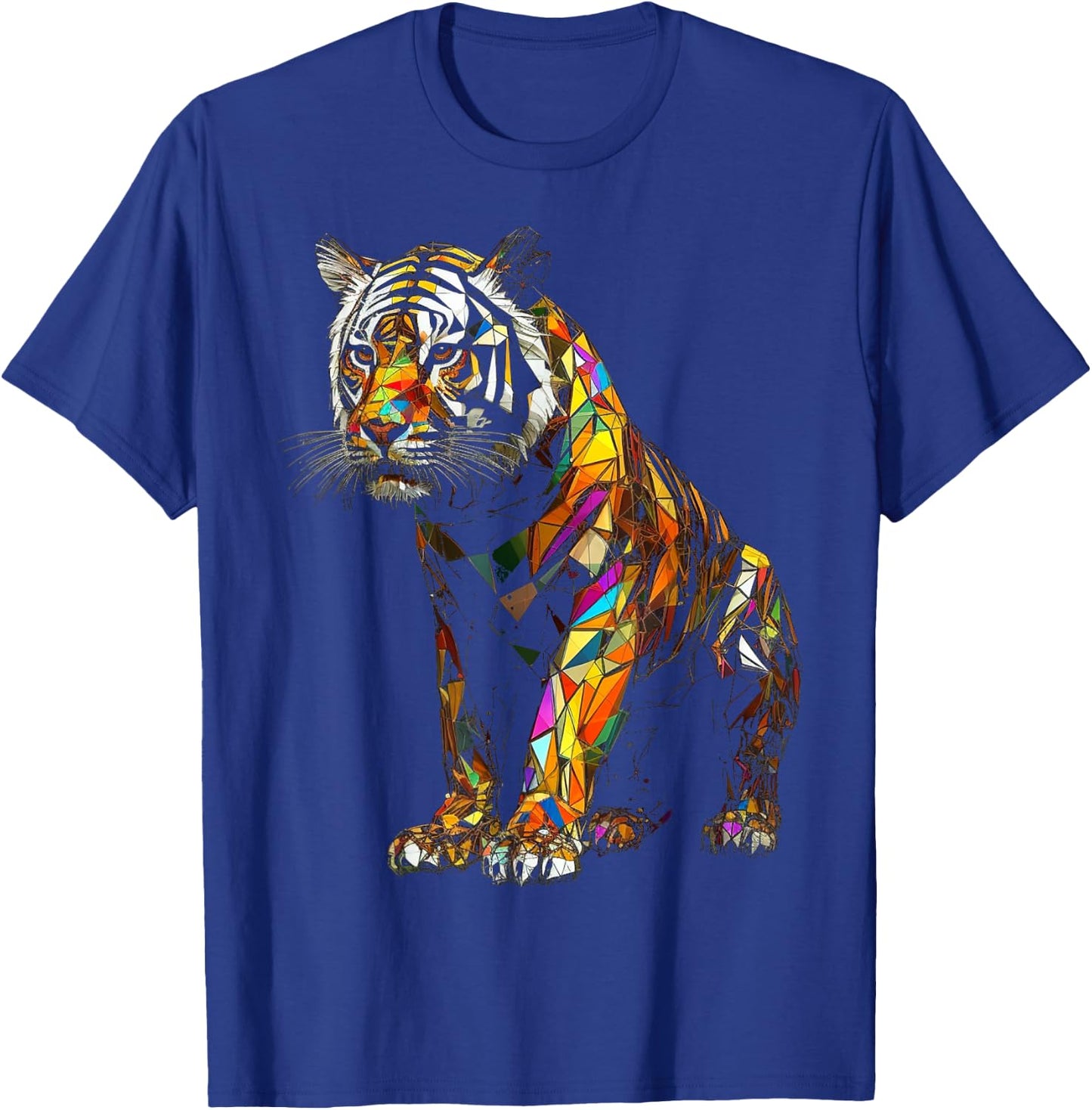 Tiger Polygon Colourful Animal Art Tiger T-Shirt - T-Shirt | Royal