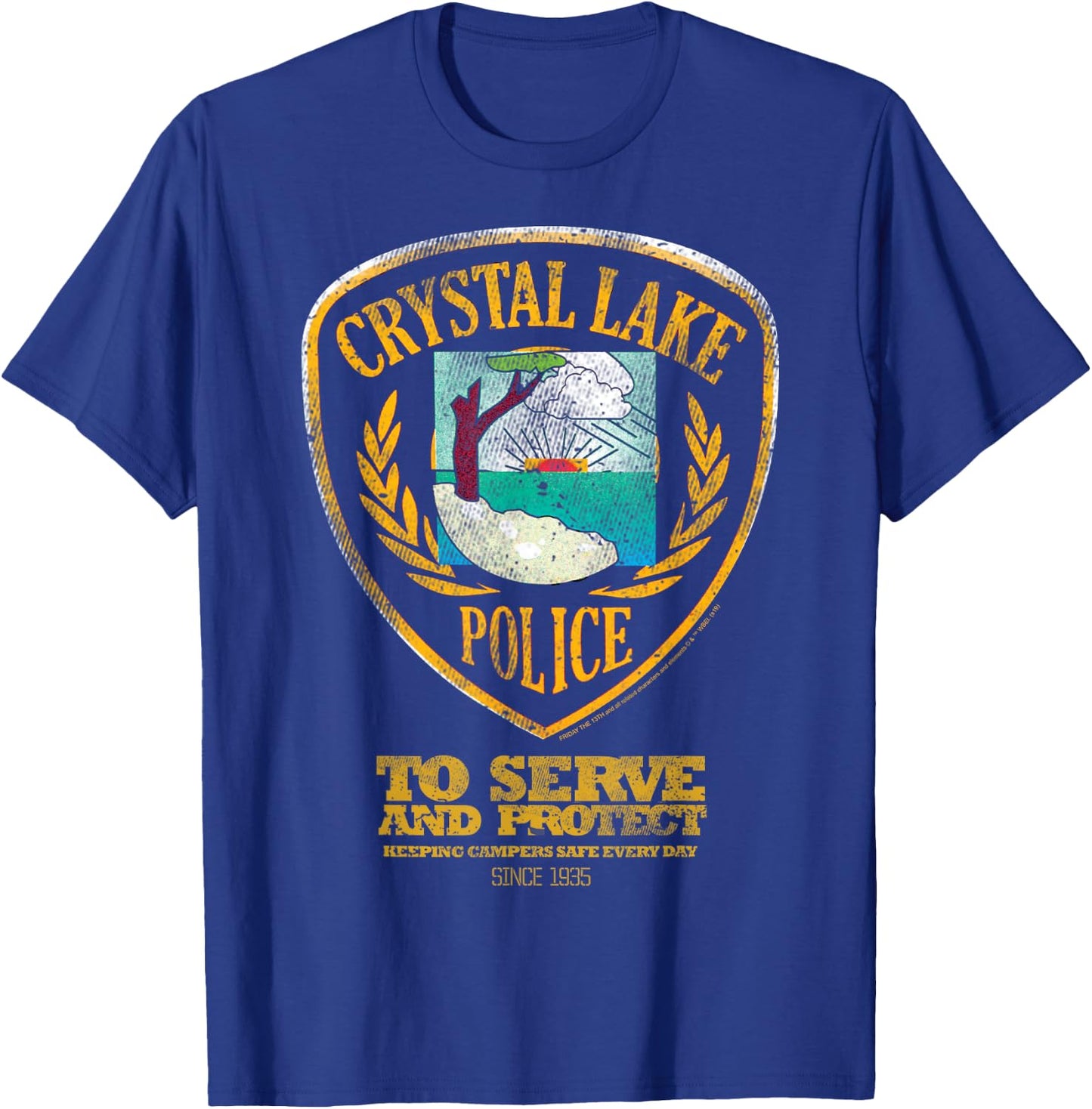 Friday The 13th Crystal Lake Police To Serve And Protect T-Shirt - T-Shirt | Royal