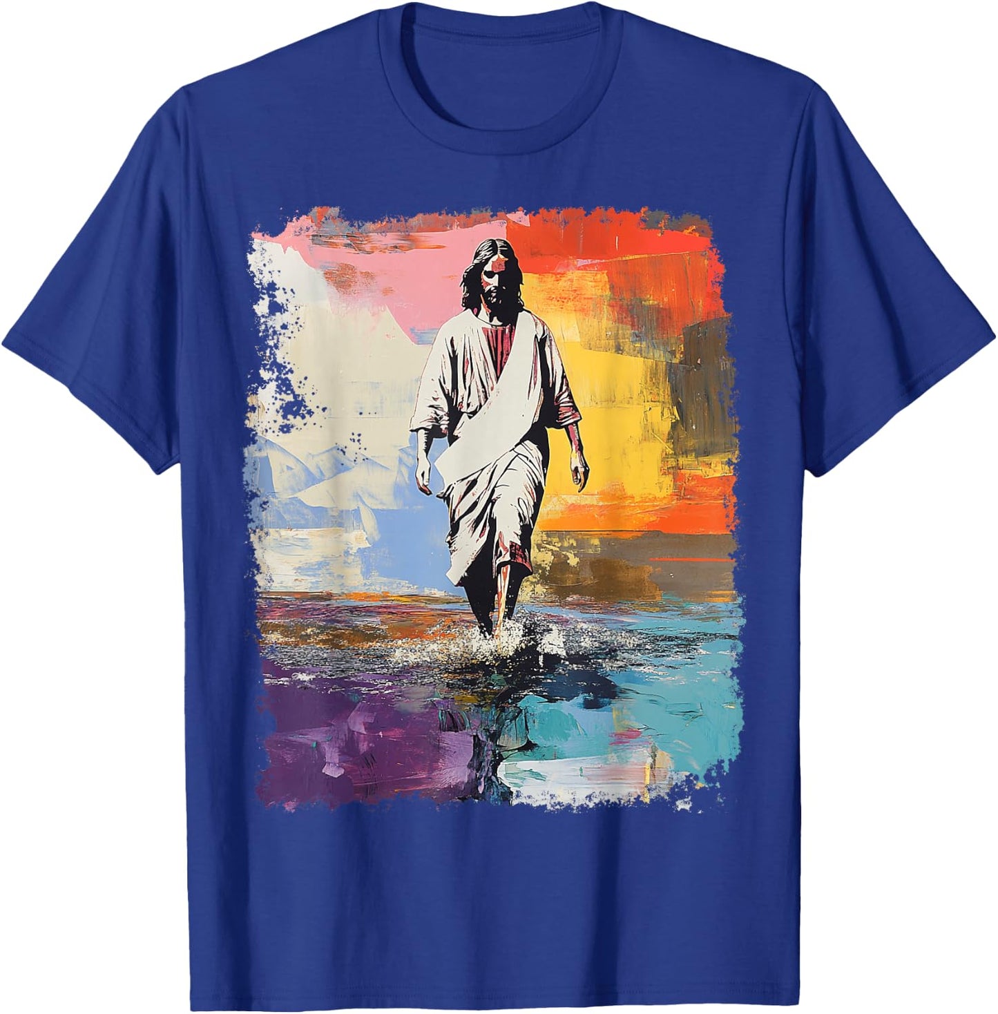 A Jesus Christ Design T-Shirt - T-Shirt | Royal