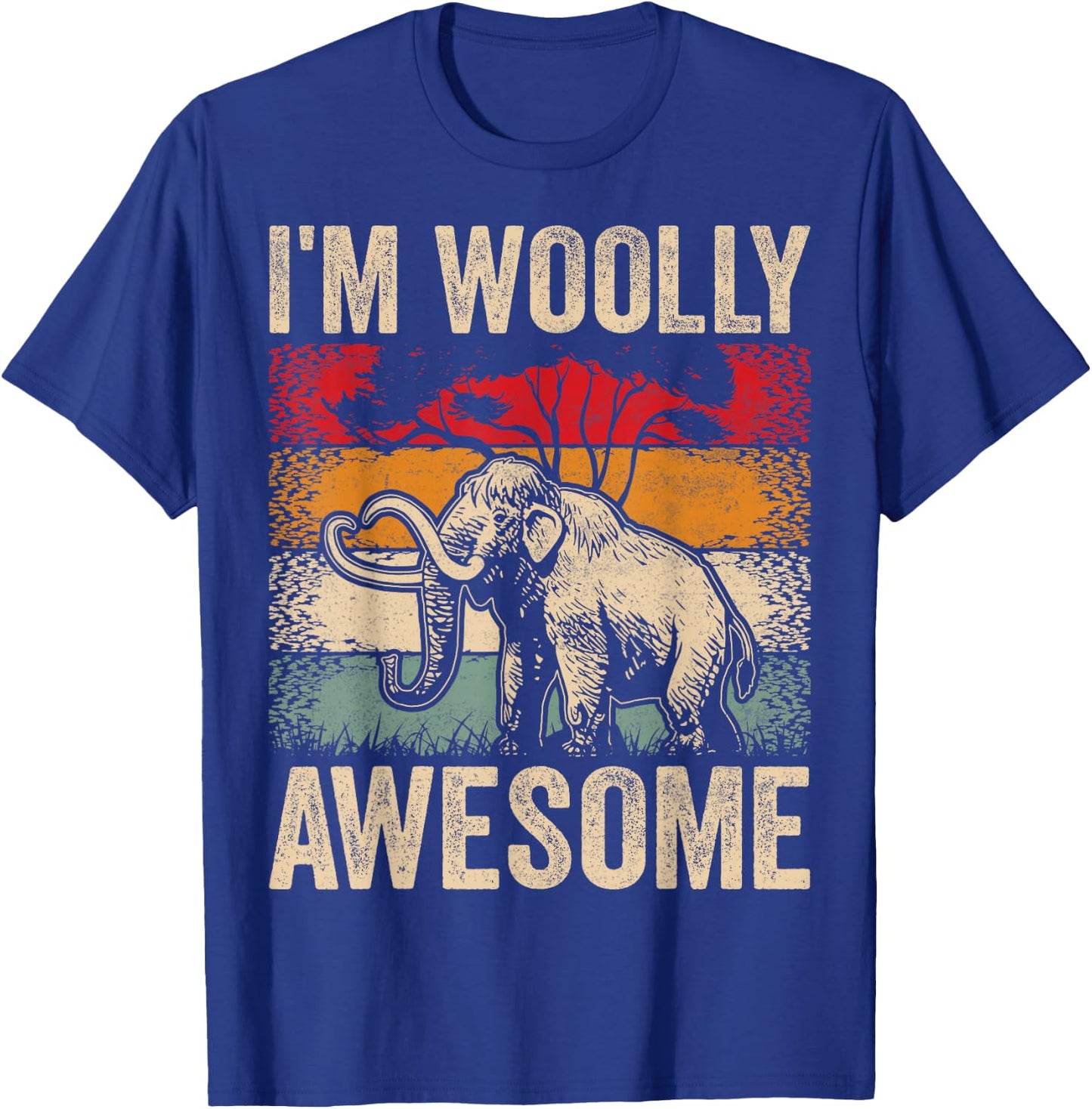 I'm Woolly Awesome Cute Boys Girls Kids Woolly Mammoths T-Shirt - T-Shirt | Royal