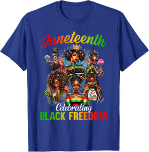 Juneteenth 2024 Celebrate Black Freedom 1865 History Month T-Shirt - T-Shirt | Royal