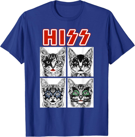 Retro Cat Rock Music Concert Band Men Kids Women Funny Cat T-Shirt - T-Shirt | Royal
