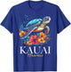 Kauai Hawaii Sea Turtle Hawaiian Diving Surfer Souvenir T-Shirt - T-Shirt | Royal