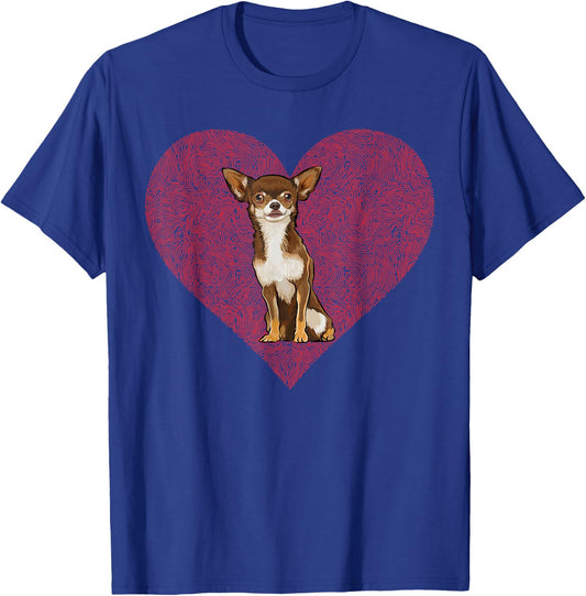 Chihuahua Brown Day Valentine's Day Heart T-Shirt - T-Shirt | Royal