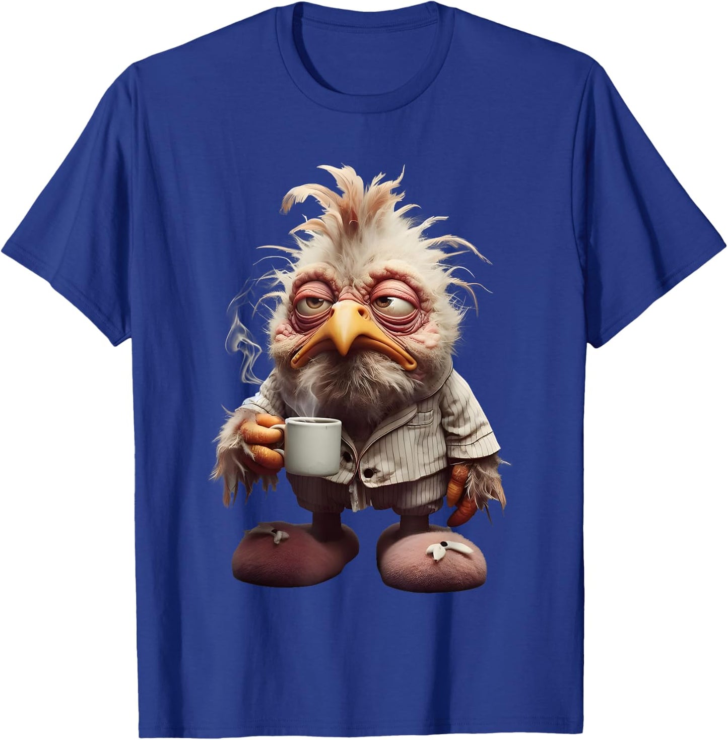 Funny Coffee Chicken Art Print T-Shirt - T-Shirt | Royal