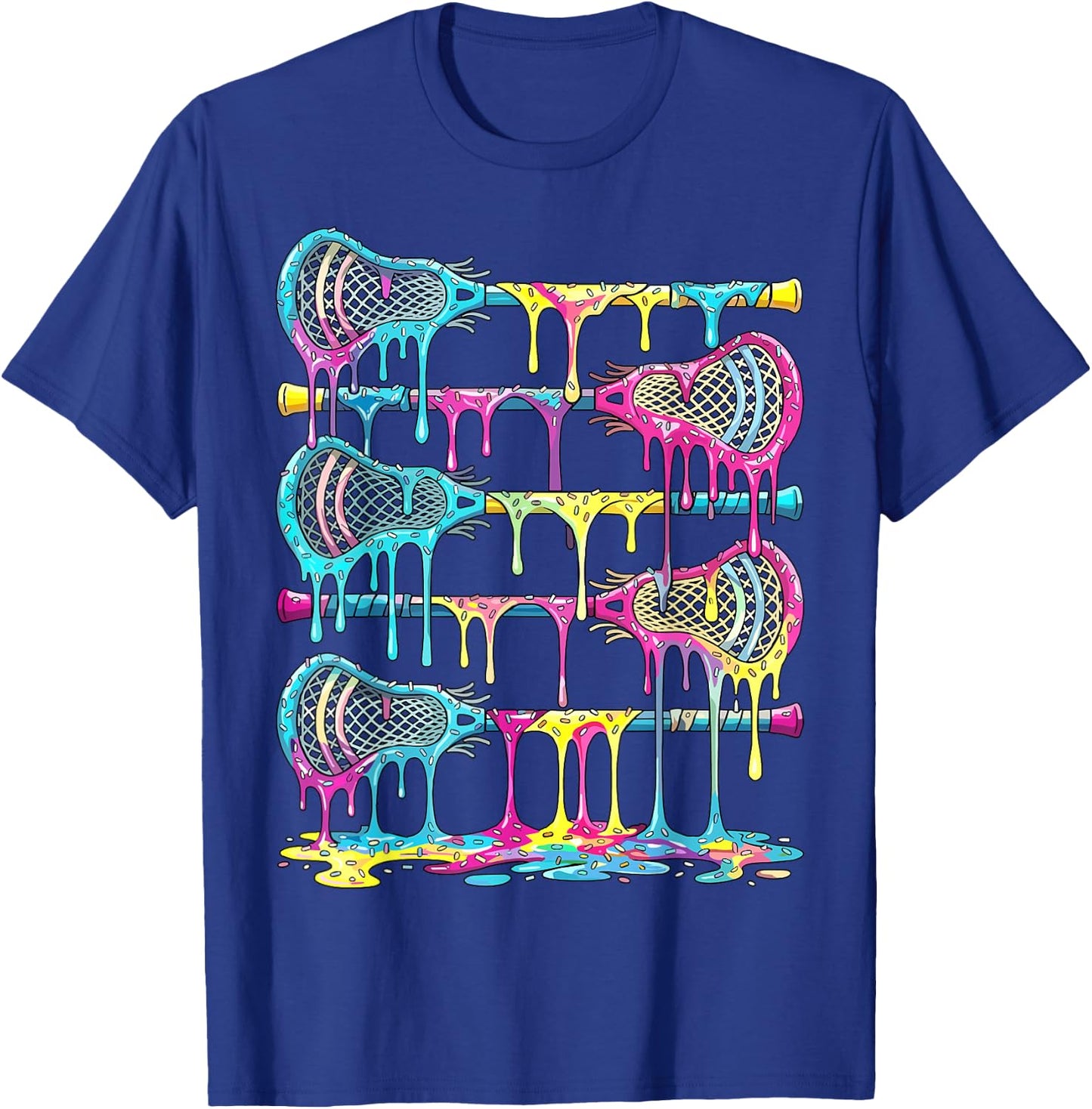Lacrosse Sticks Drip Ice Cream Lax T-Shirt - T-Shirt | Royal