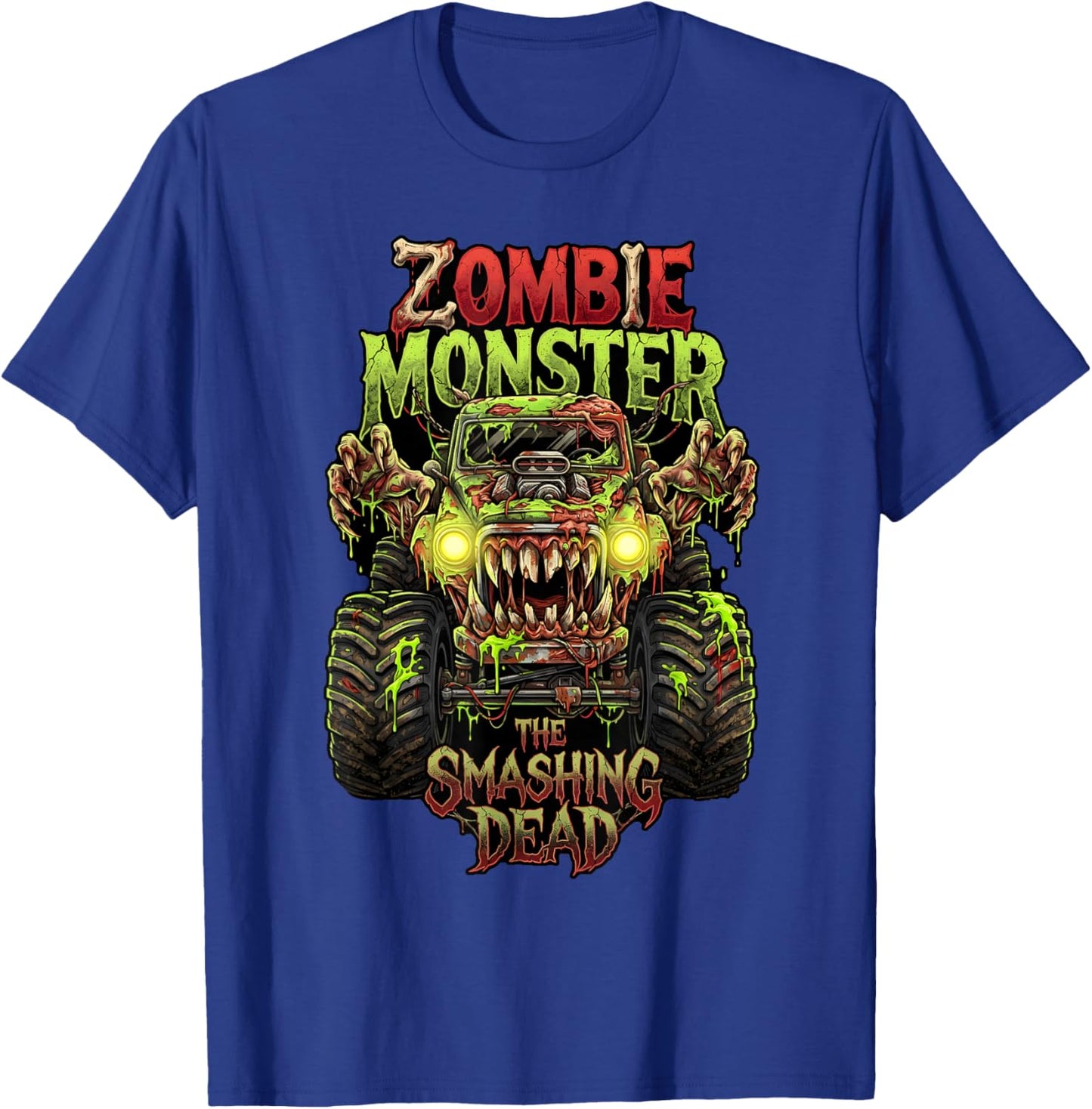 Zombie Monster Truck The Smashing Dead Halloween Boys Kids T-Shirt - T-Shirt | Royal