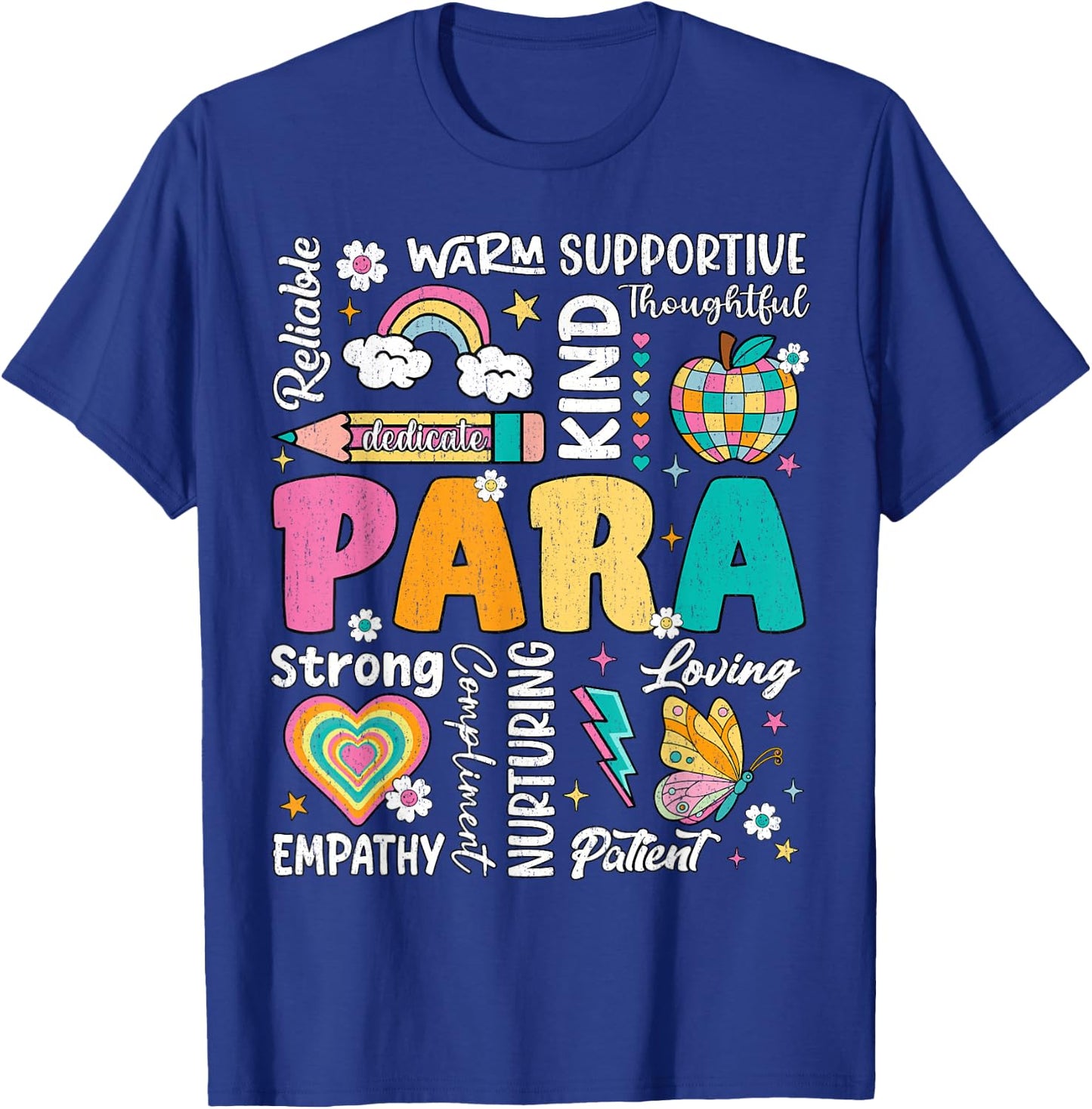 para Paraprofessional Paraeducator First Day Back to School T-Shirt - T-Shirt | Royal