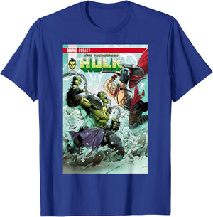 Marvel The Incredible Hulk vs The Mighty Thor Comic T-Shirt - T-Shirt | Royal