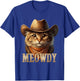 Meowdy Cat Funny Texas Cat Vintage Country Music Cat Cowboy T-Shirt - T-Shirt | Royal