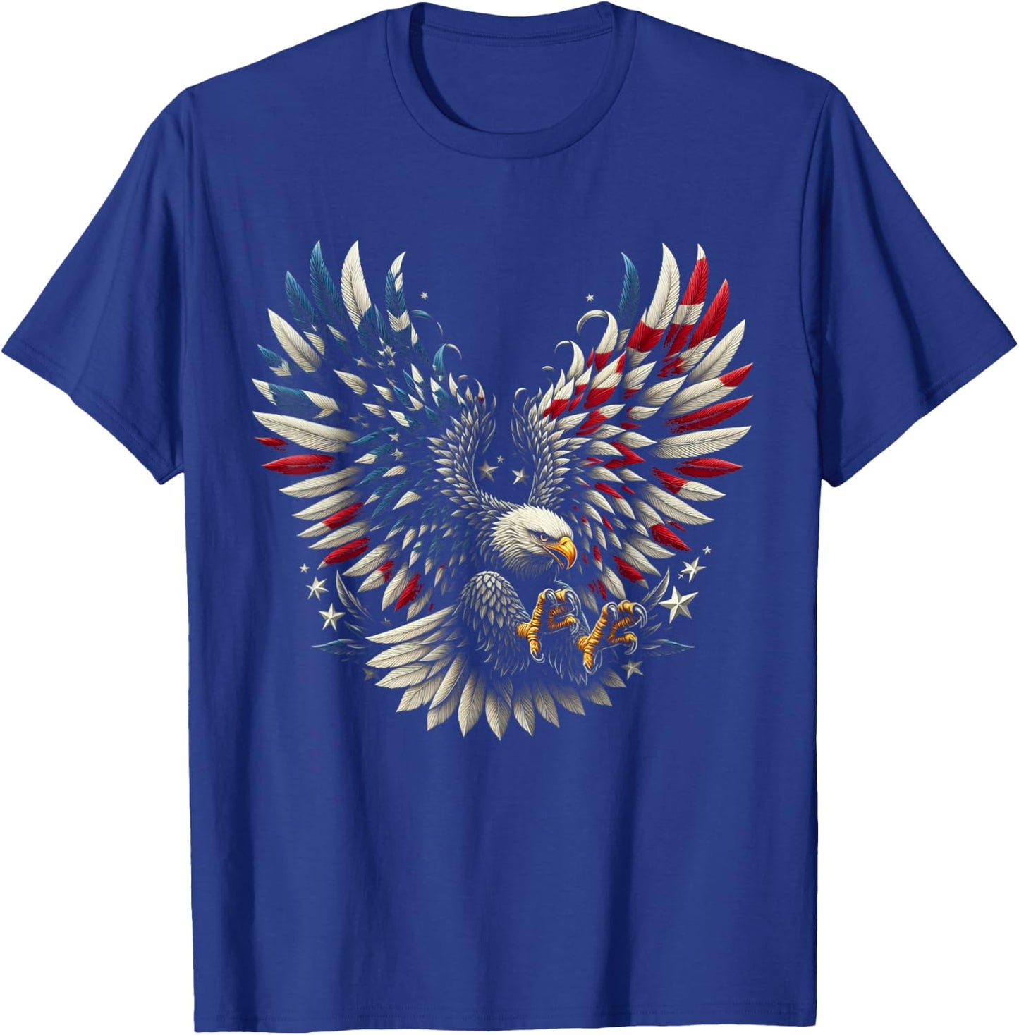 Patriotic American With Eagle And USA Flag Women Kids Men T-Shirt - T-Shirt | Royal