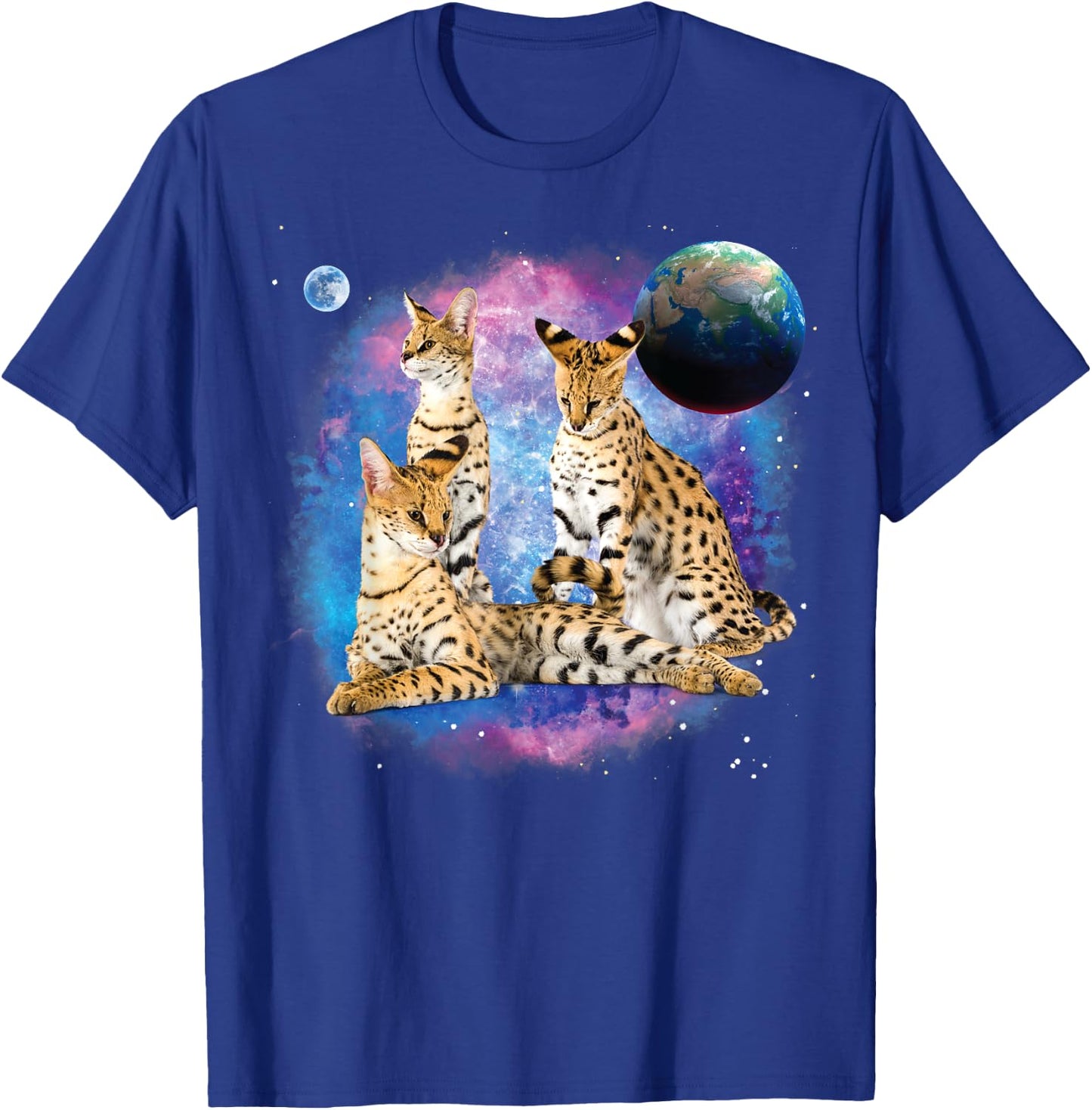 Serval Cats in the Galaxy, Serval Lover, Funny Serval Cat Men Women Kids T-Shirt - T-Shirt | Royal