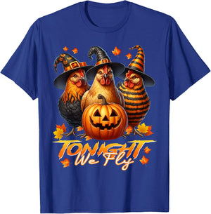 Tonight We Fly Funny Chicken Spooky Season Halloween Costume T-Shirt - T-Shirt | Royal