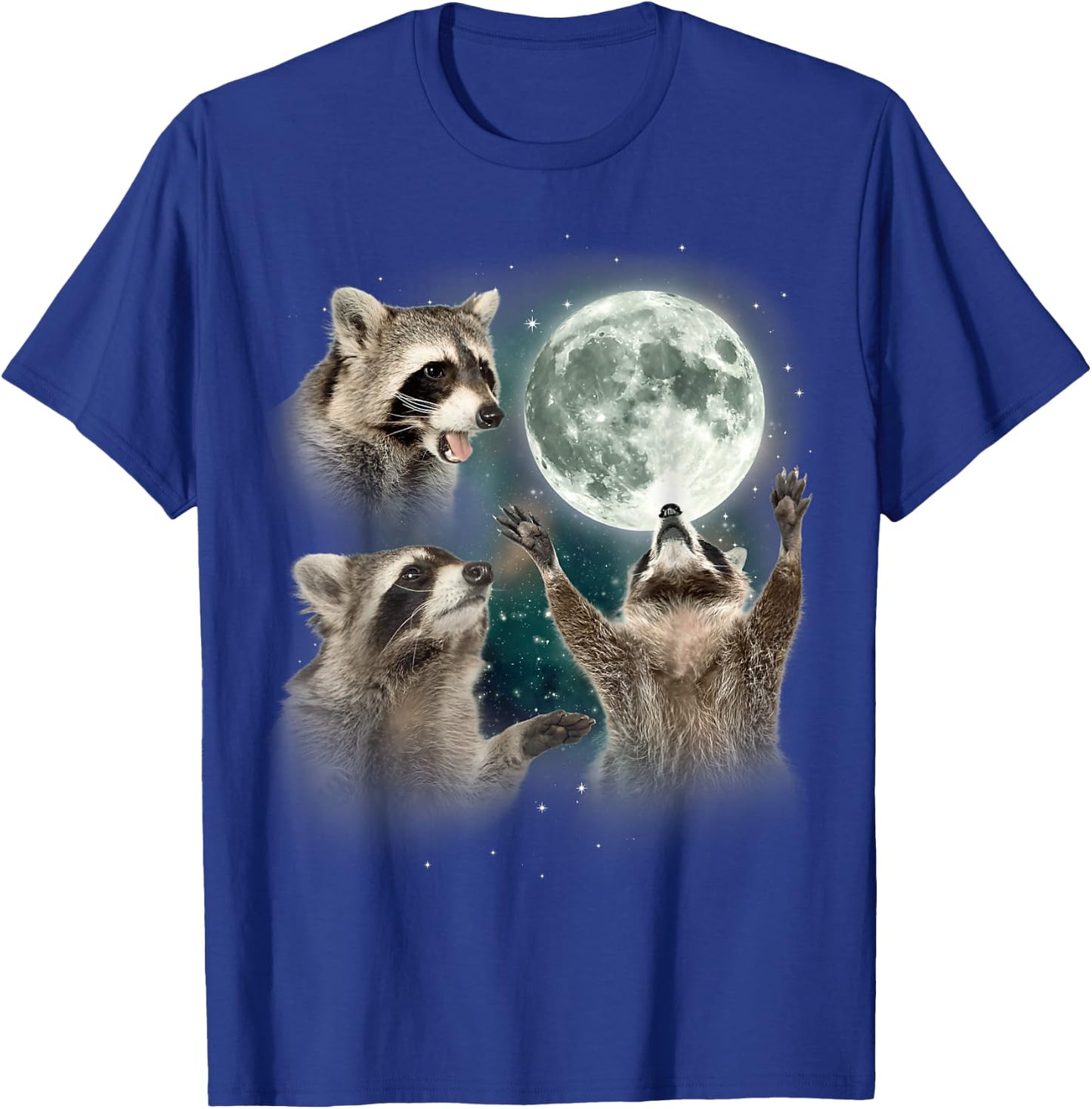 Three Moon Racoon Funny Racoon Oddly Specific Dank Meme T-Shirt - T-Shirt | Royal