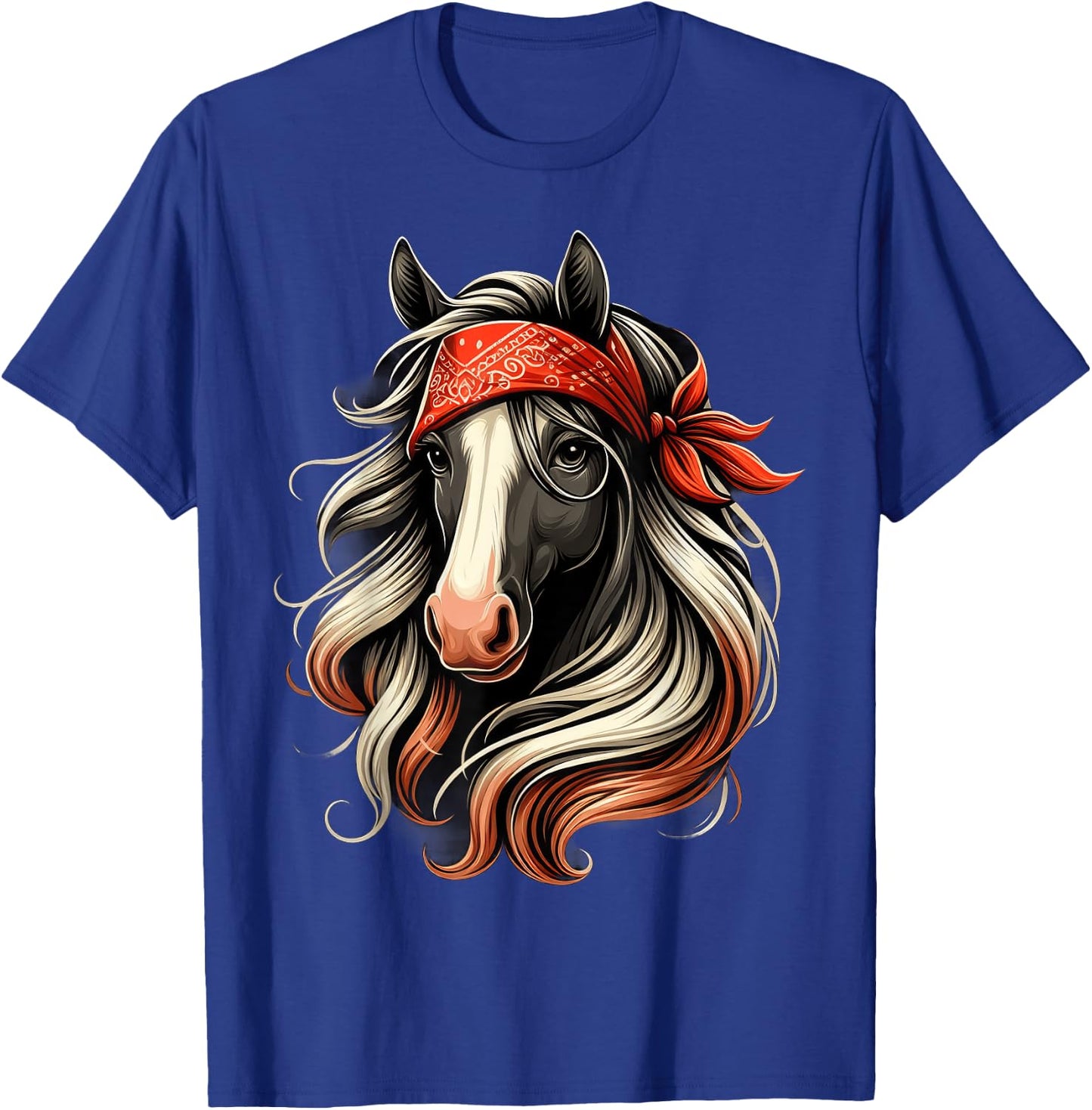 Horse Bandana T Shirt for Horseback Riding Horse Lover T-Shirt - T-Shirt | Royal