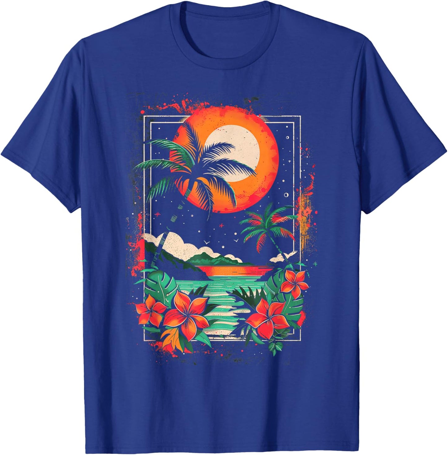 Hawaiian Design | Cool | S - 6XL | Men's Graphic T-Shirt - T-Shirt | Royal