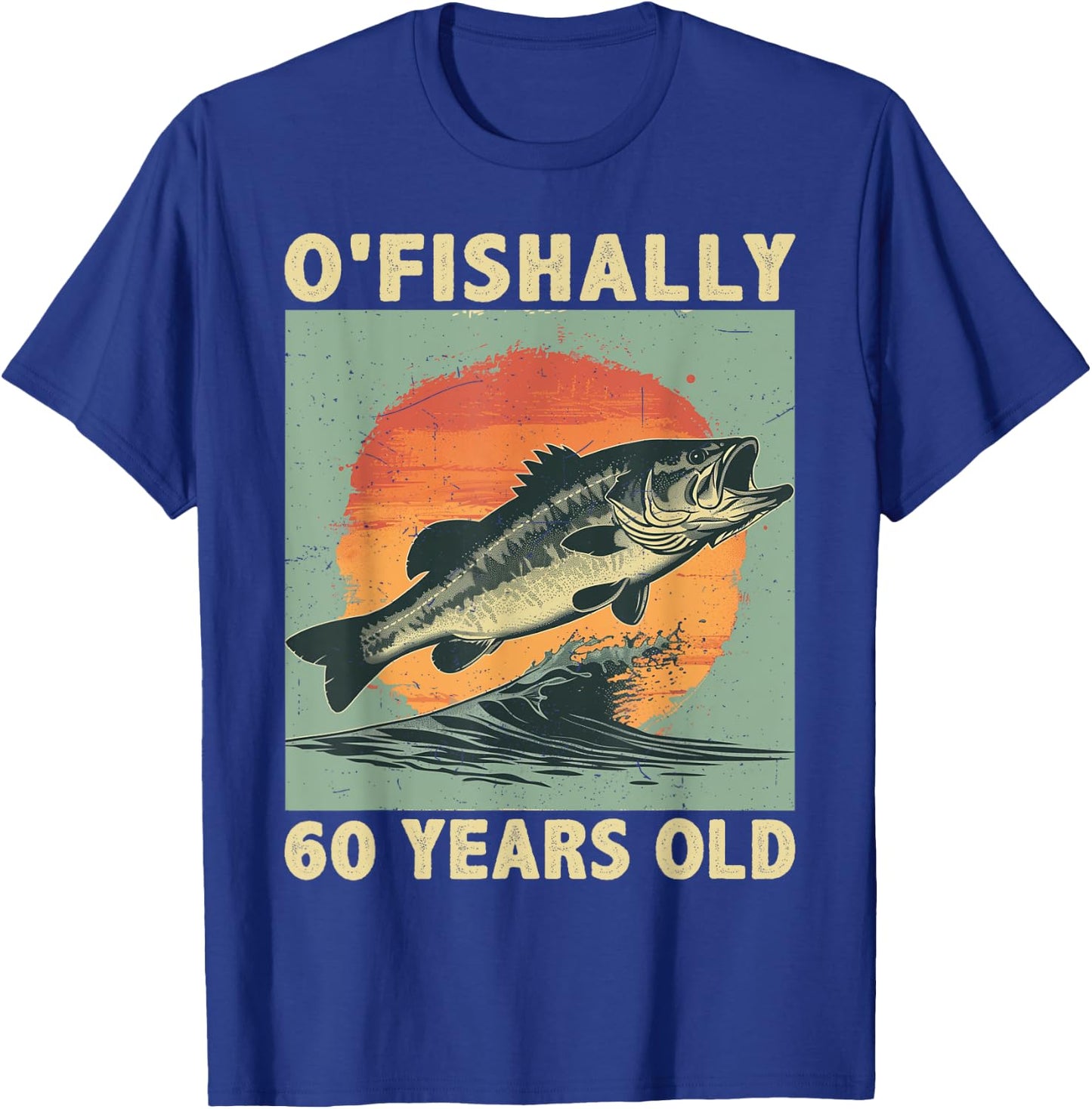 Ofishally 60 Years Old 1965 Fishing Fisherman 60th Birthday T-Shirt - T-Shirt | Royal
