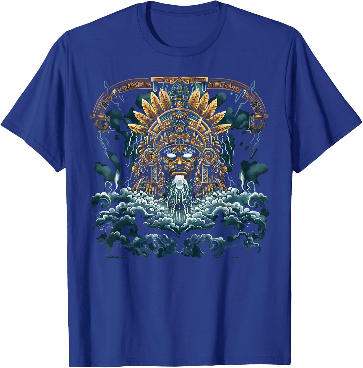Aztec God Aztec Culture Mayan Indigenous Tlaloc Statue T-Shirt - T-Shirt | Royal