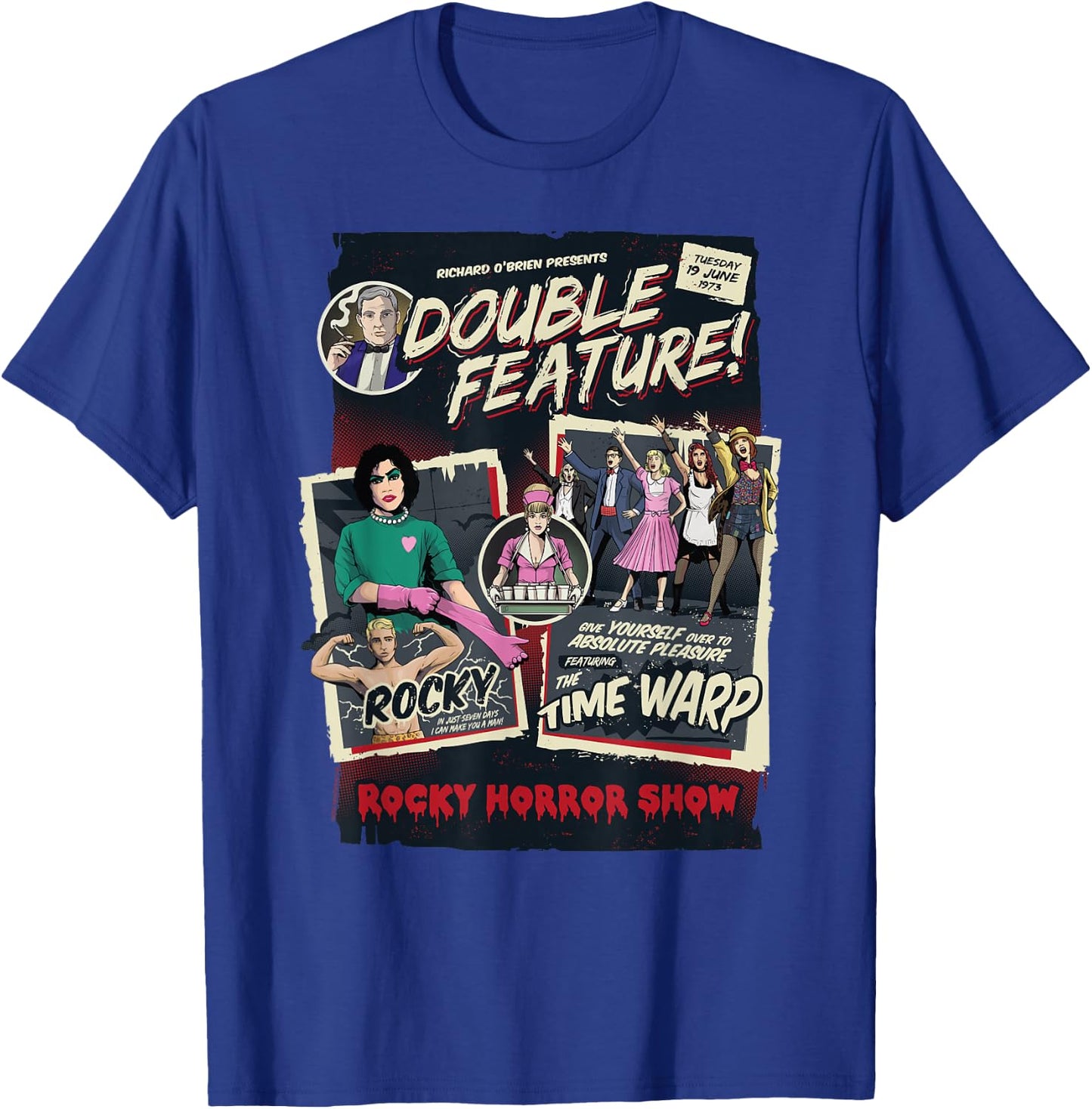 Rocky Horror Show Double Feature Posters T-Shirt - T-Shirt | Royal