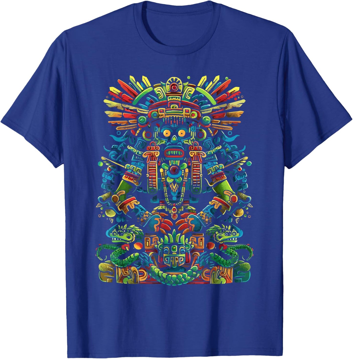Aztec God Aztec Culture Mayan Indigenous Tlaloc Statue T-Shirt - T-Shirt | Royal