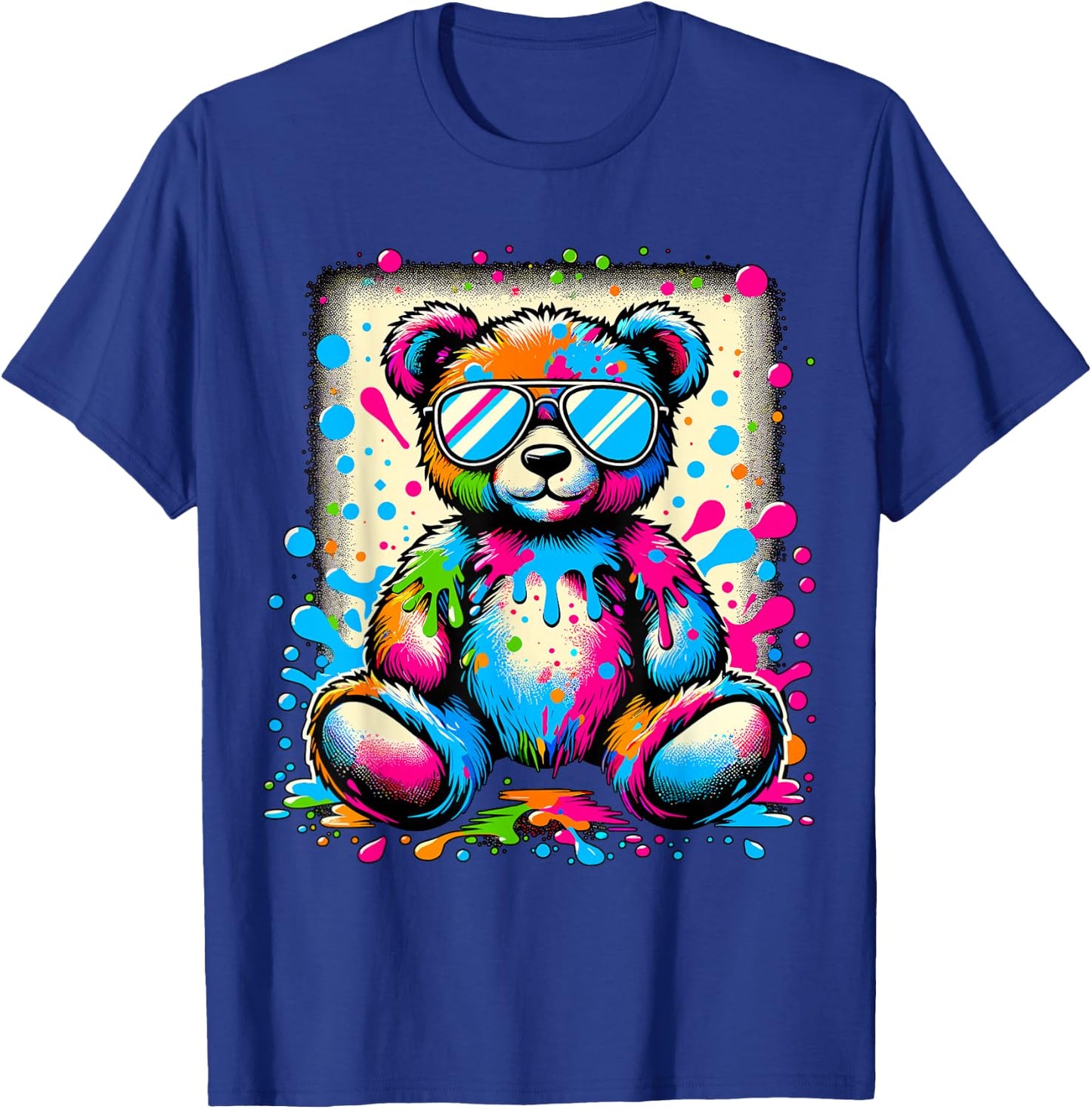 Colorful Teddy Bear with Sunglasses T-Shirt - T-Shirt | Royal