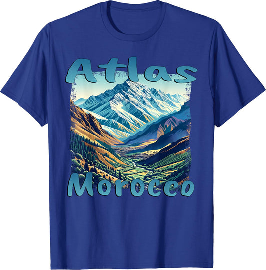 Atlas Mountains Morocco Africa Grunge Landscape T-Shirt - T-Shirt | Royal