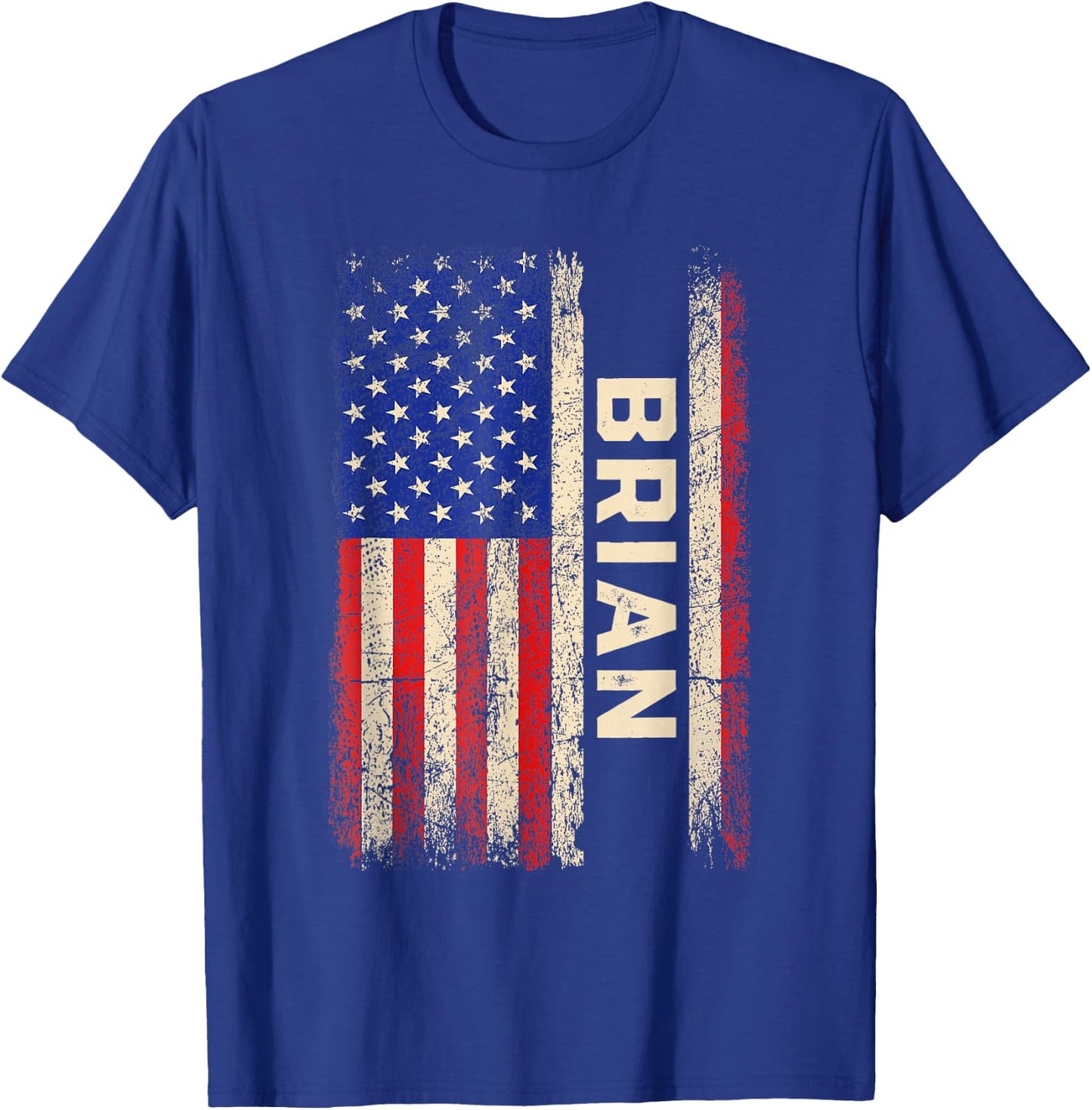 Brian First Name Shirt Brian Name American Flag T-Shirt - T-Shirt | Royal