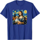 Mona Lisa with Beagle Van Gogh Starry Night Funny Painting T-Shirt - T-Shirt | Royal