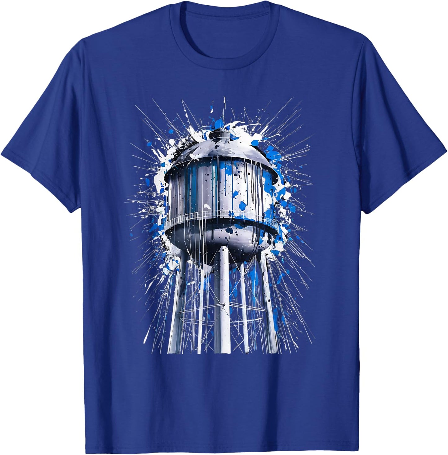 Water Tower Art Splatter Design for Urban Style Fans T-Shirt - T-Shirt | Royal