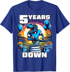 5th Birthday Football Shirt 5 Year Old Kids Football Shirt T-Shirt - T-Shirt | Royal
