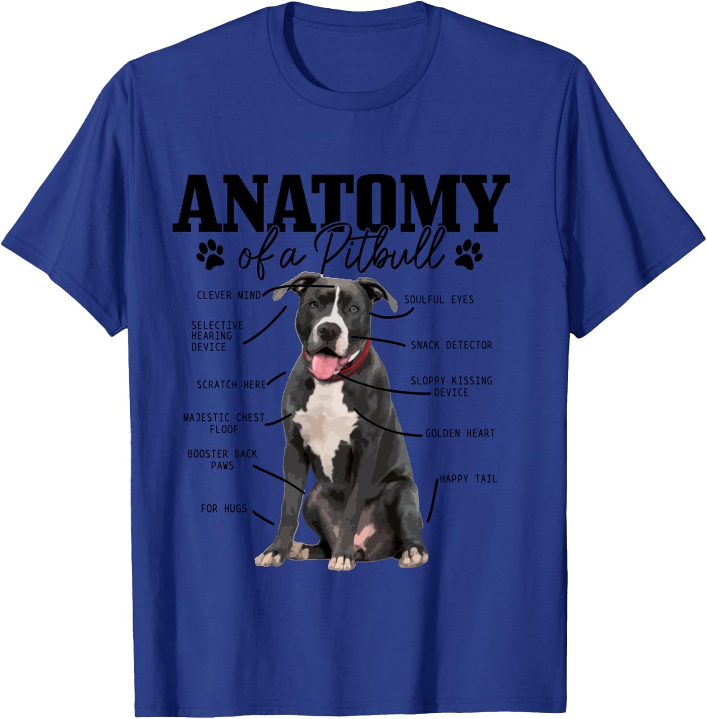 Anatomy Of A Pitbull Dog Funny Cute Pitbull Mom Pitbull Dad T-Shirt - T-Shirt | Royal