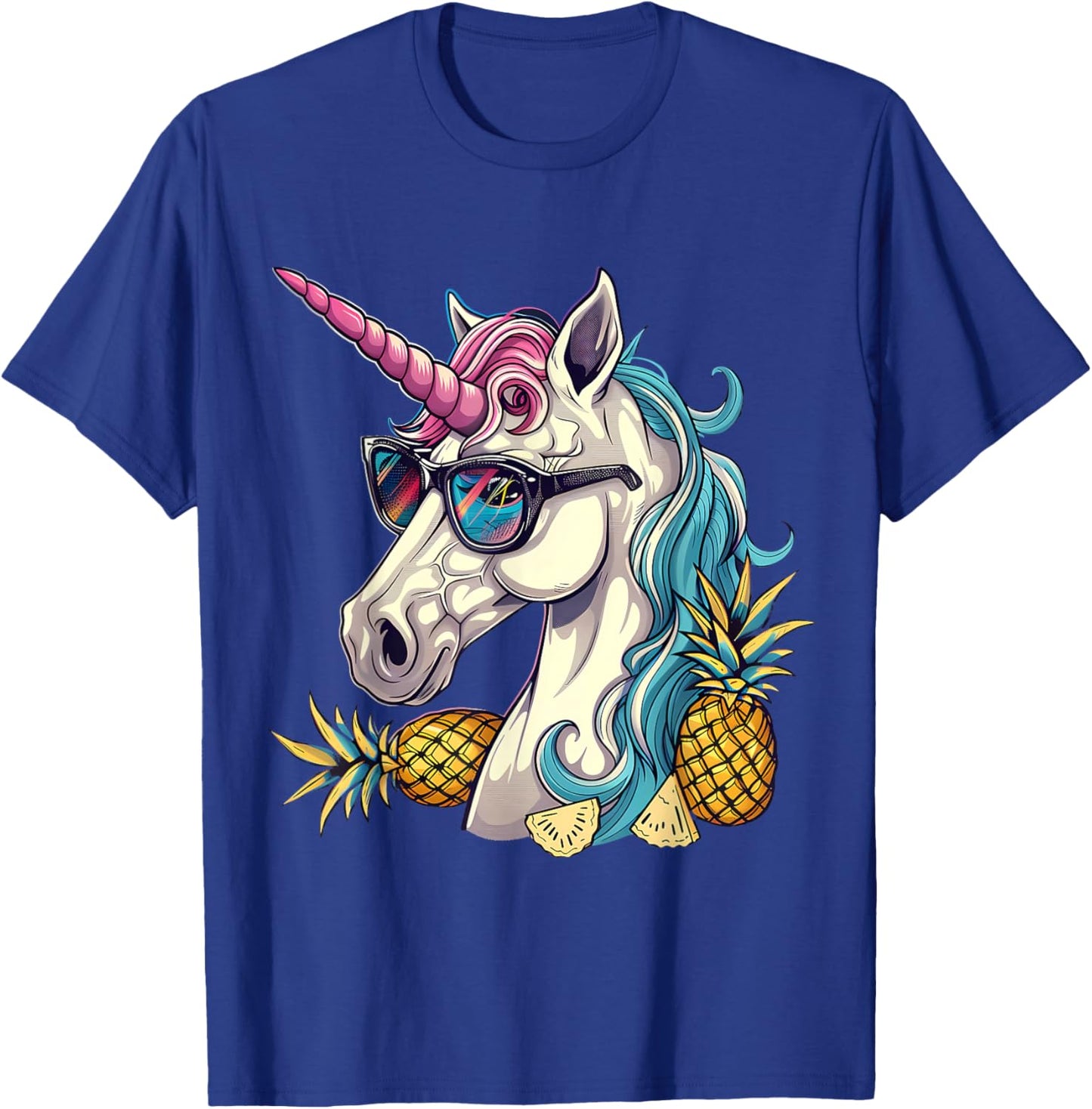 Pineapple Unicorn Pineapple Fruit Unicorn Lover Portrait T-Shirt - T-Shirt | Royal