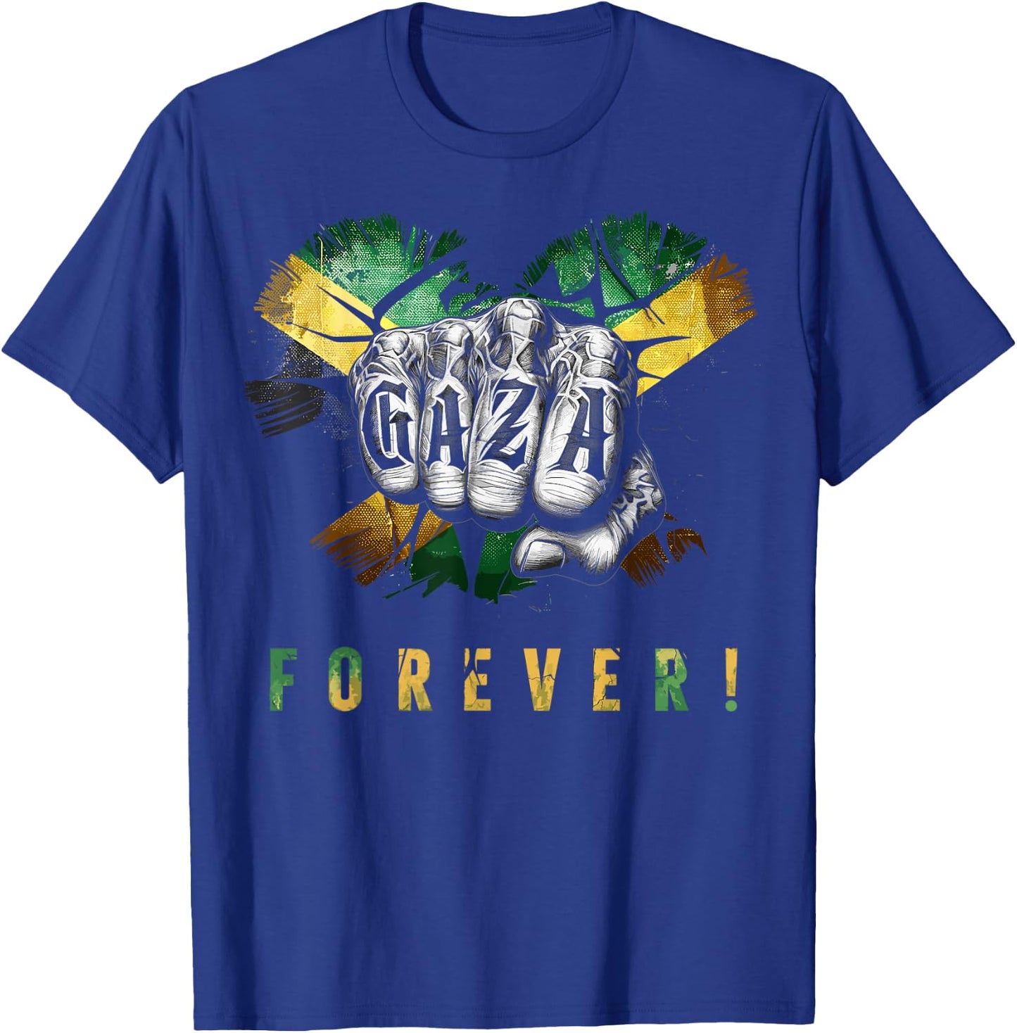 Gaza Forever Jamaican Flag Dancehall Vybz Fans Men, Women's T-Shirt - T-Shirt | Royal