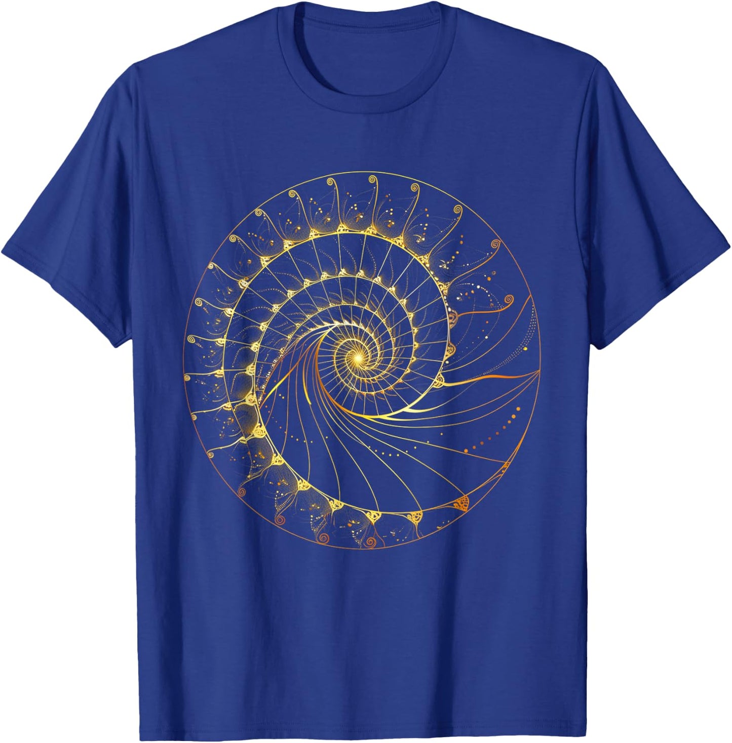 Fibonacci Spiral Ratio Mathematicians Sacred Geometry T-Shirt - T-Shirt | Royal