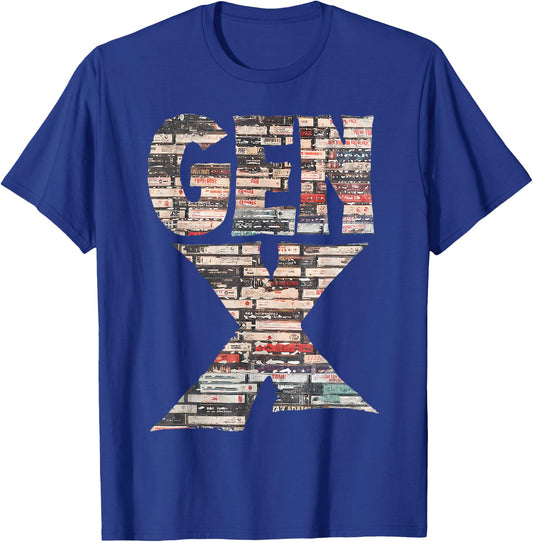 Gen X 80’s Rock Cassettes T-Shirt - T-Shirt | Royal