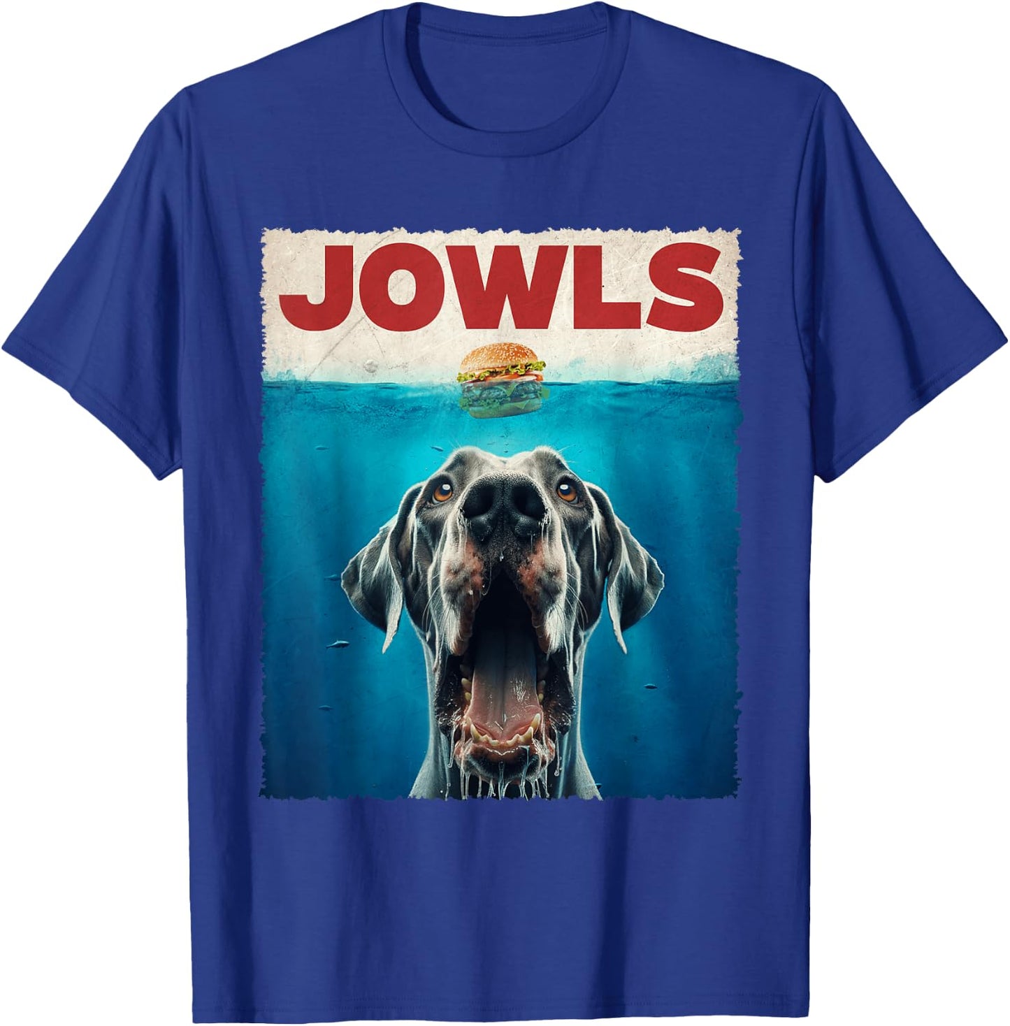 Great Dane Jowls Dogs Vintage Art Funny Animal Love Fastfood T-Shirt - T-Shirt | Royal