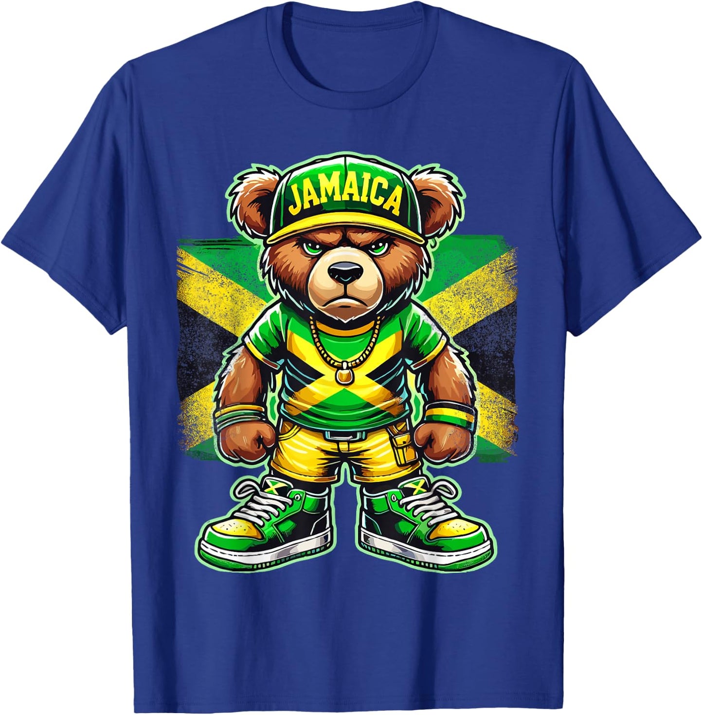 Jamaica Flag Teddy Bear Jamaican T-Shirt - T-Shirt | Royal