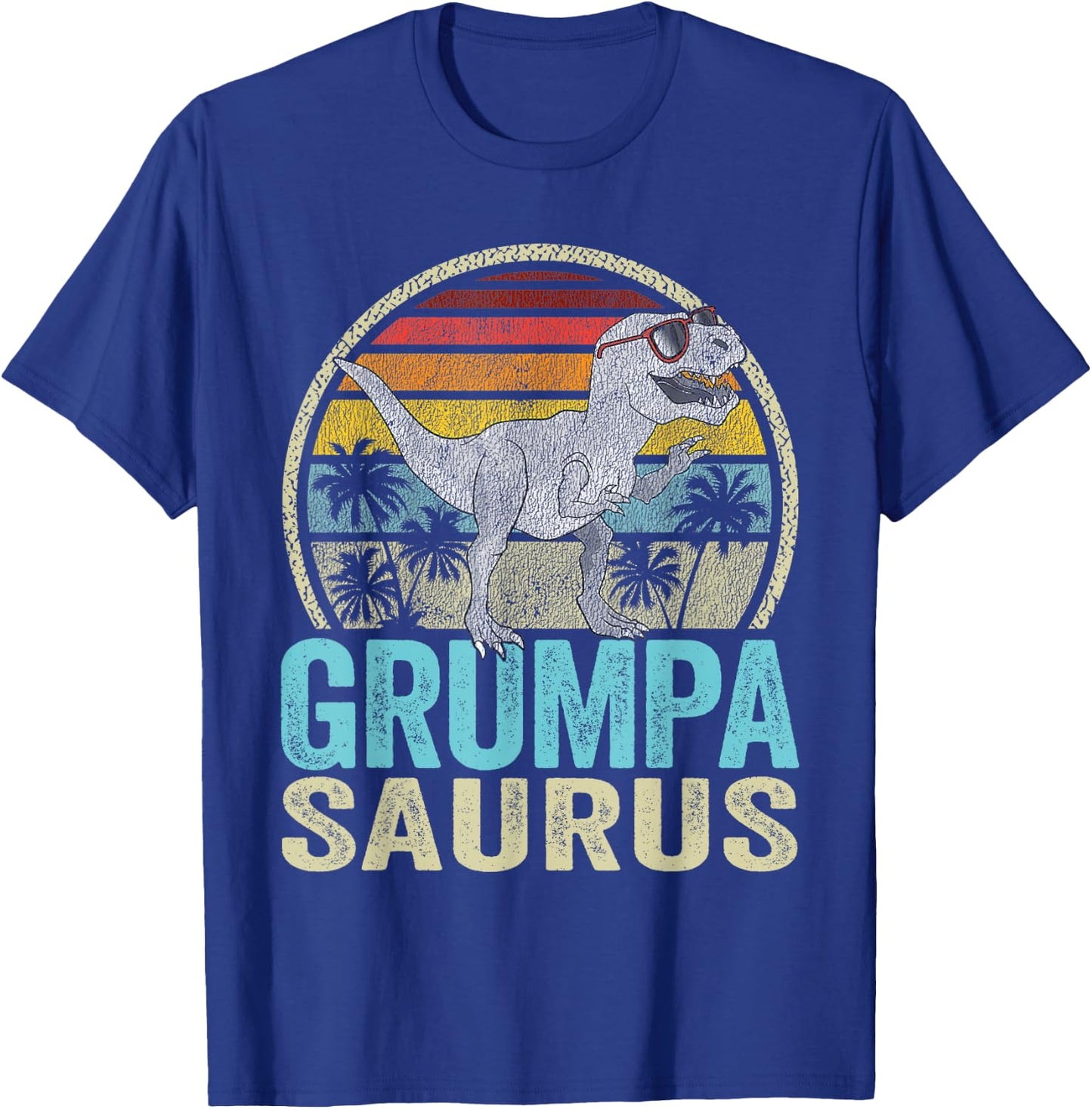 GrumpaSaurus T Rex Dinosaur Saurus Family Matching T-Shirt - T-Shirt | Royal