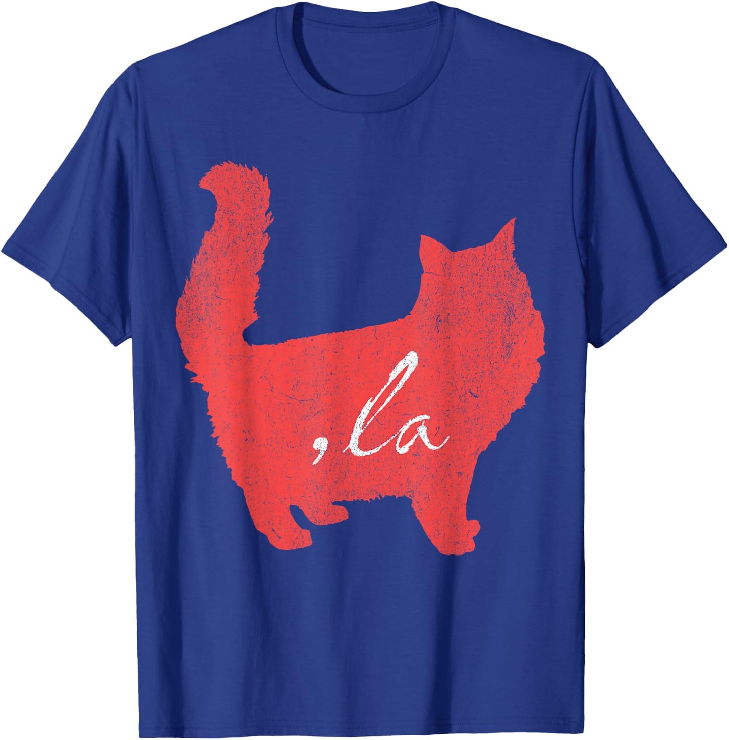 la/ Comma la/Comma la in A Red Cat Silhouette Women Girls Kids T-Shirt - T-Shirt | Royal