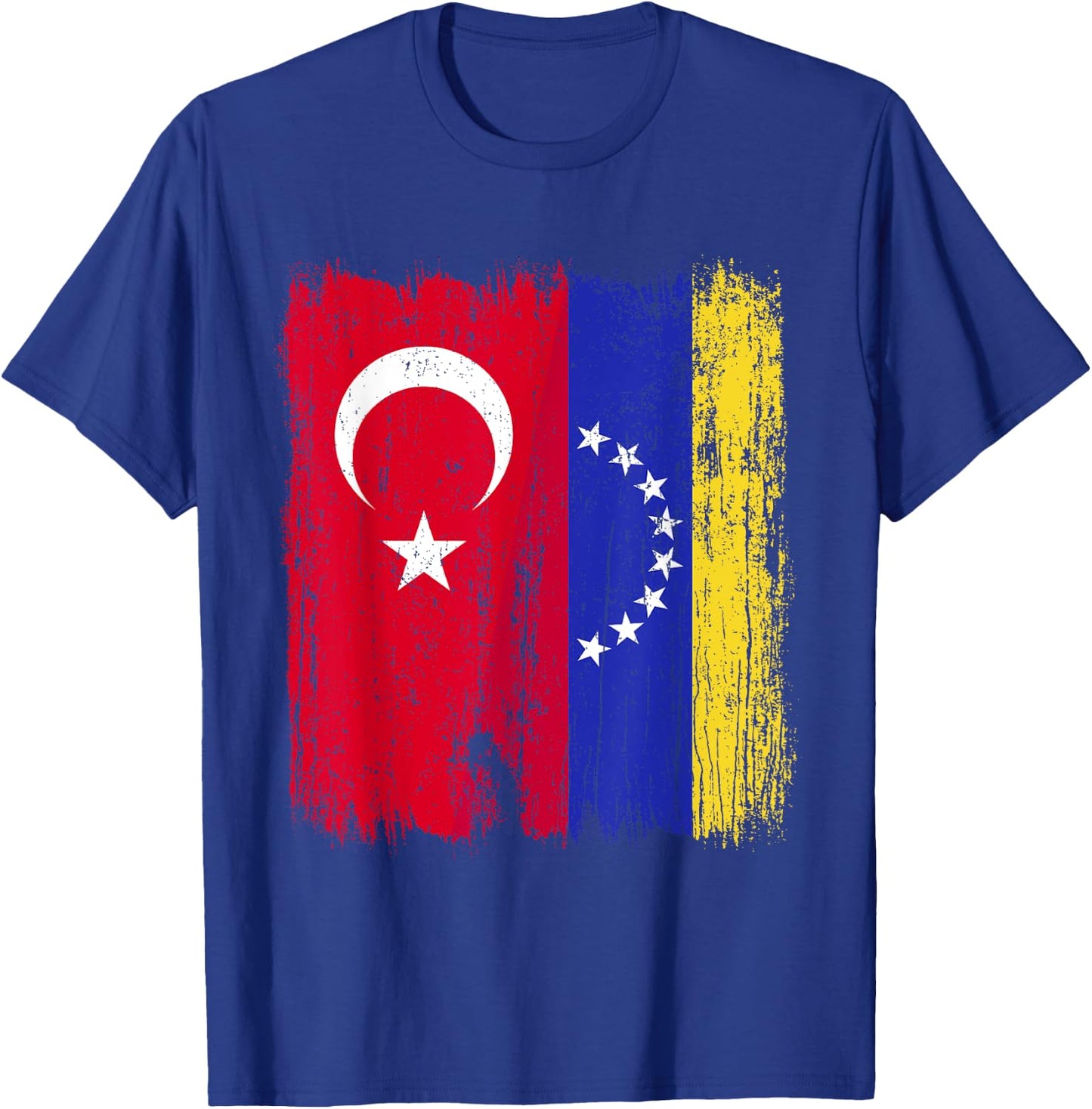 Turkey Venezuela Half Flag Turkish Venezuelan Jersey T-Shirt - T-Shirt | Royal