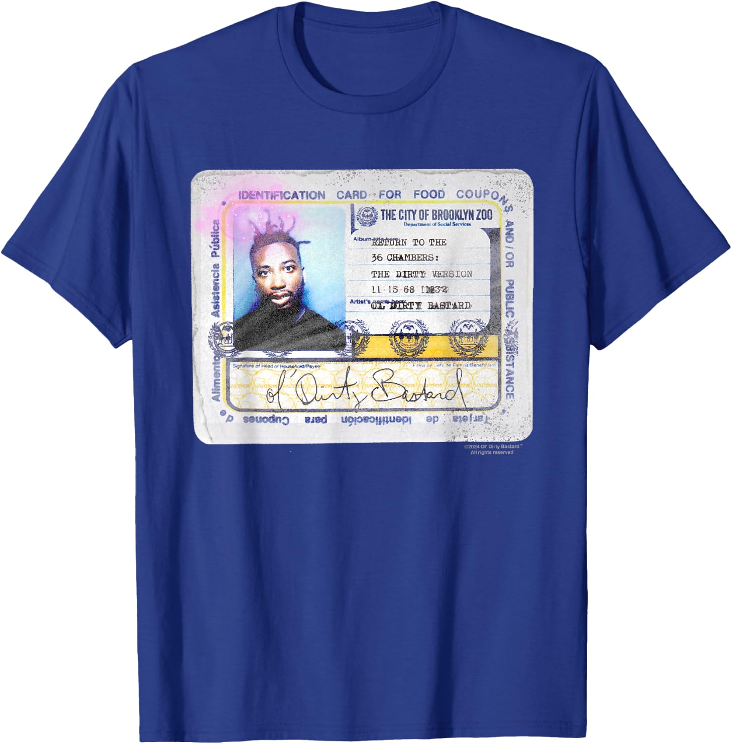 ODB Ol Dirty Ba-ard ID Return 36 Chambers Brooklyn Zoo Raw T-Shirt - T-Shirt | Royal