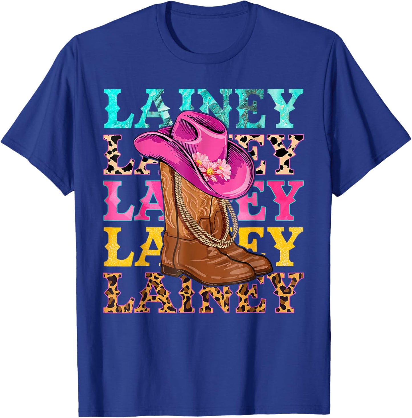 Western Cowgirl Lainey Personalized Black -Kids Western Casual T-Shirt - T-Shirt | Royal