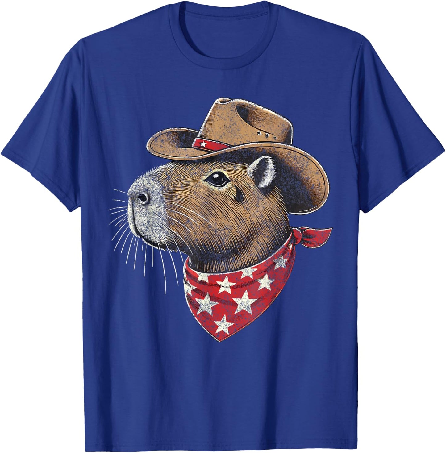 Capybara Cowboy Howdy Retro Capybara T-Shirt - T-Shirt | Royal