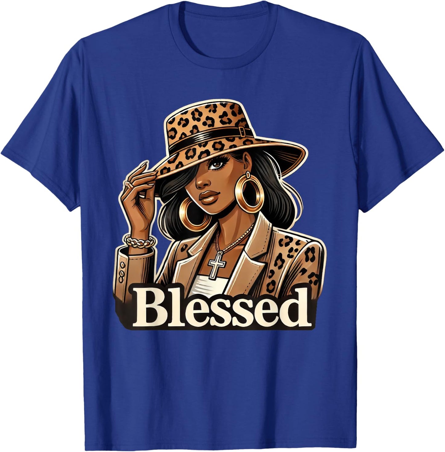 Blessed Black Cowgirl Western Swag African Christian Woman T-Shirt - T-Shirt | Royal