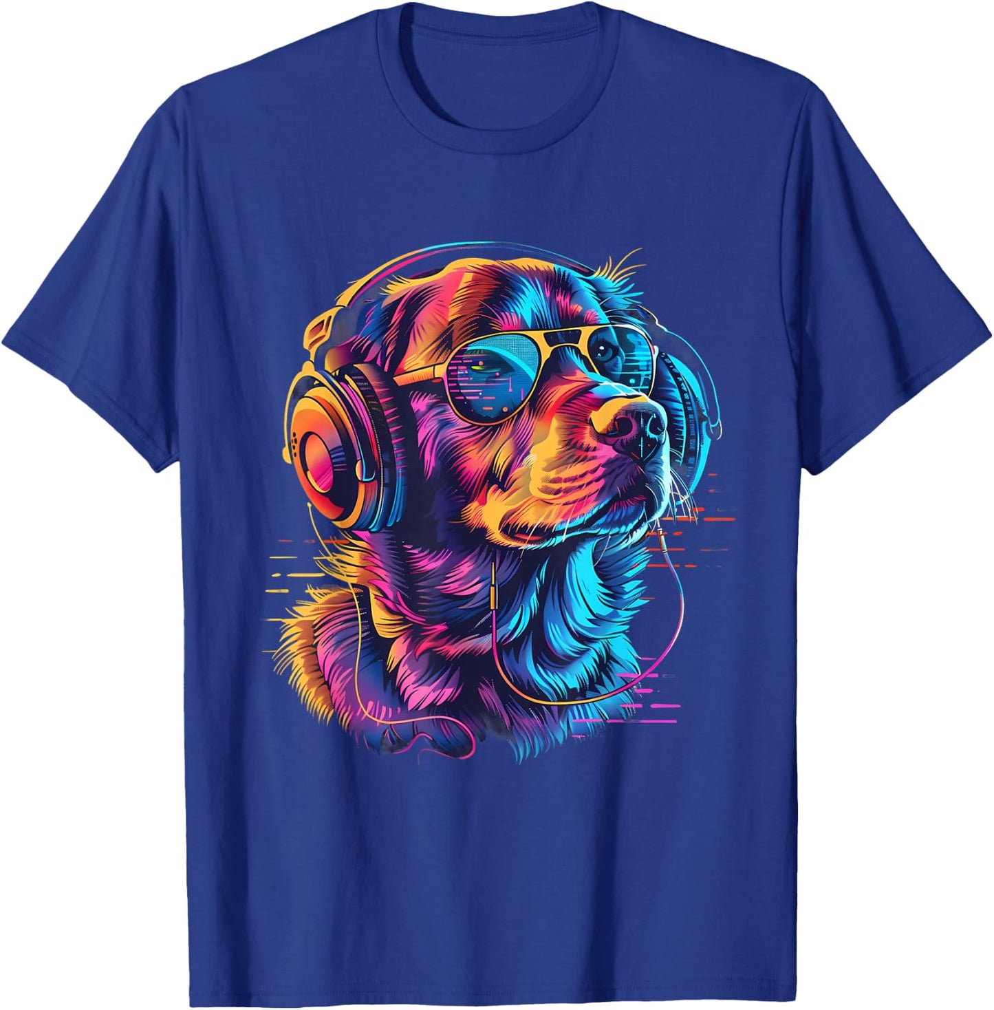 Dog DJ House Music Techno Music Headphones Beatmaker EDM T-Shirt - T-Shirt | Royal