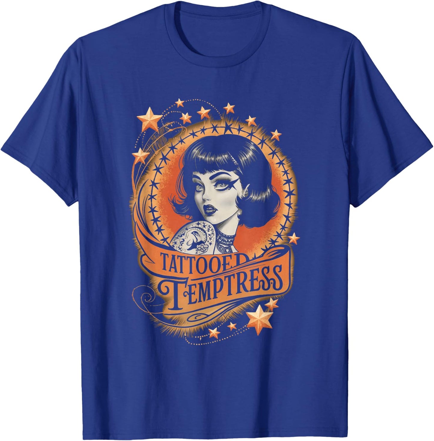 Vintage Tattoo Goth Girl Tattooed Temptress T-Shirt - T-Shirt | Royal