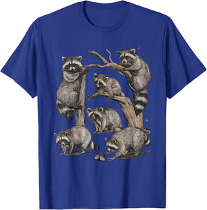 Racoon Portrait Sketch Wild Trash Panda Cute Raccoon T-Shirt - T-Shirt | Royal