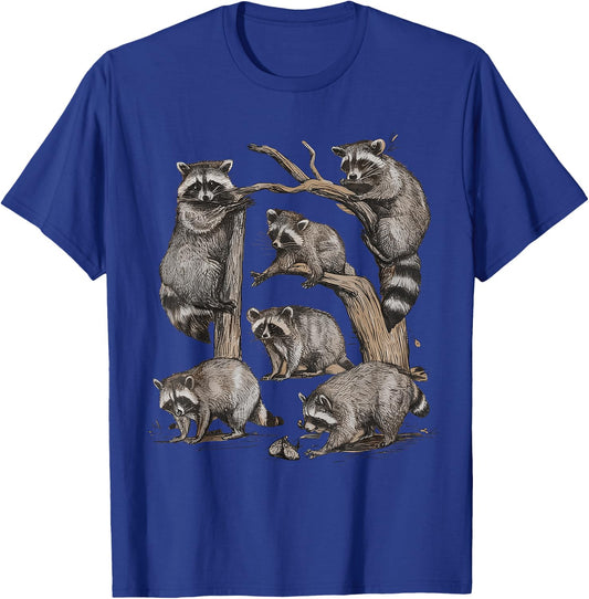Racoon Portrait Sketch Wild Trash Panda Cute Raccoon T-Shirt - T-Shirt | Royal