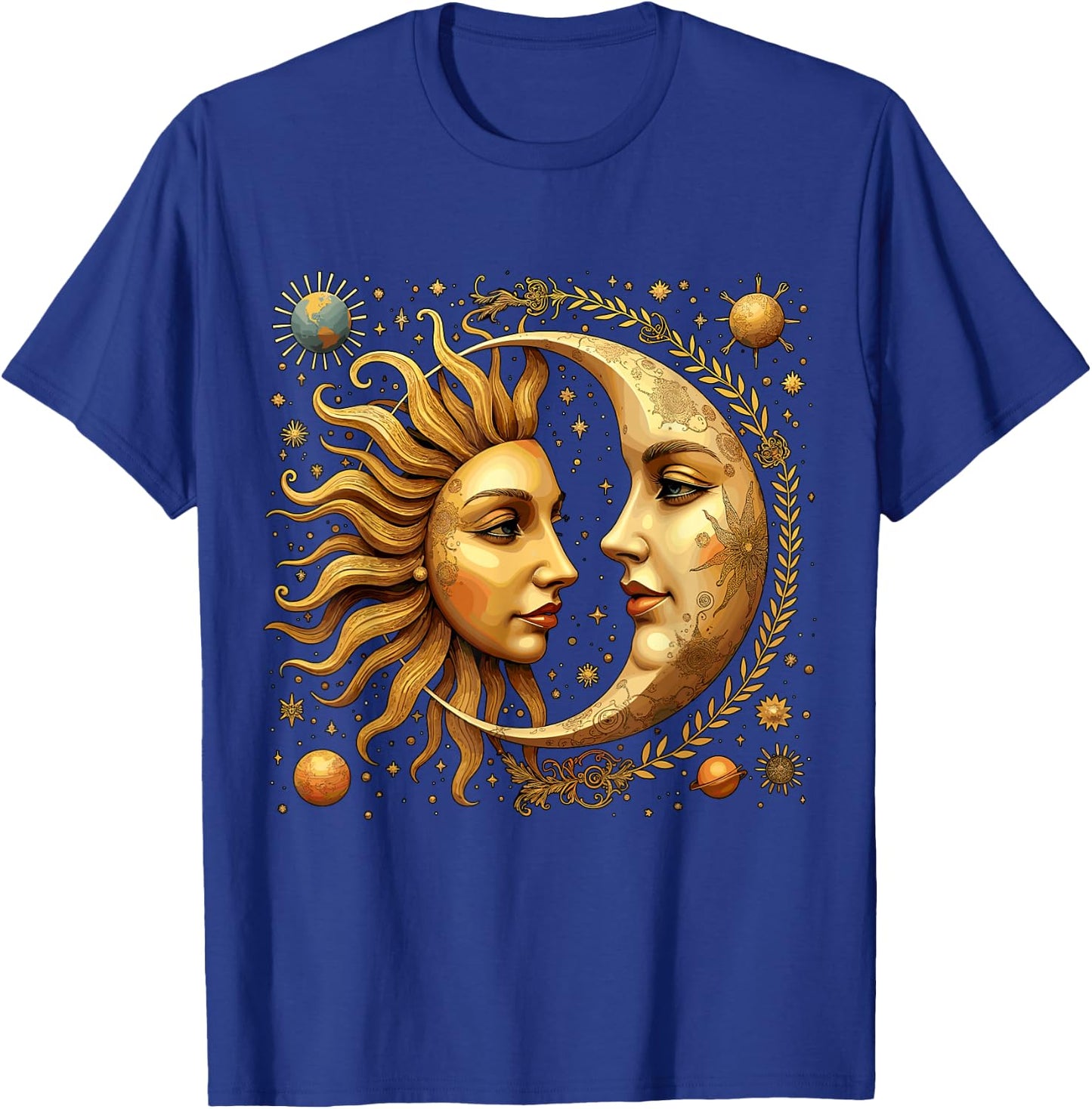 Celestial Moon and Sun Astrology T-Shirt - T-Shirt | Royal